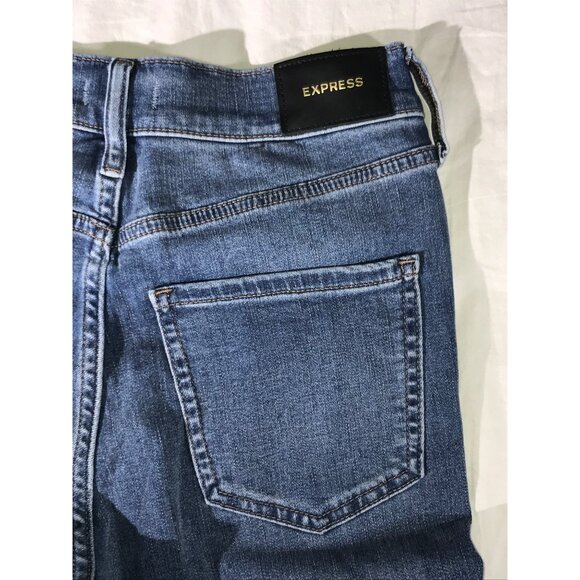 Express Women’s Skinny Mid Rise Medium Blue 5 Pocket Jeans 2 - Picture 3 of 10